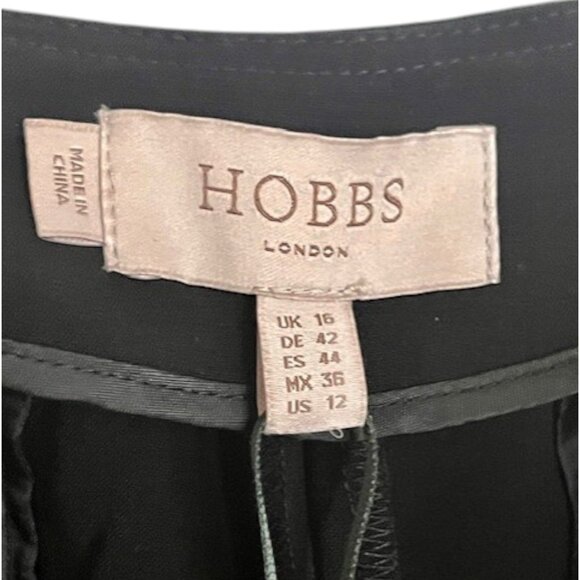 Hobbs London Wide Leg Vanessa Crepe Trousers - Black - 12 US/16 UK - Picture 8 of 9